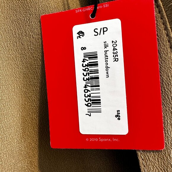 SPANX Low-Maintenance Silk Button-Down Shirt in S NWT - Picture 6 of 9